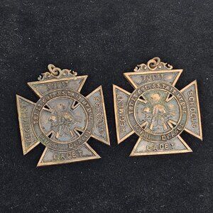 1926-1927 Cadet Rifle Championship Public Schools Award Medals 2pcs